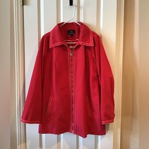 Dennis Basso Red Rain Coat